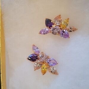Poat pierced 𝅺earrings Multicolor Crystal Stones.